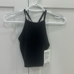 Lululemon Wunder Train High-Neck Cross-Back, Black, size 2 NWT.